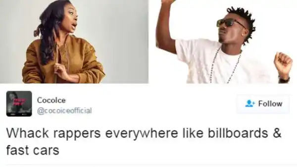 #BBNaija: Efe fans blast Cocoice after she tweets about ‘wack rappers’